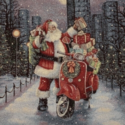 GOBELIN BABBO NATALE IN VESPA CM. 47X47