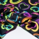 SCAMPOLO CM. 75X150 LYCRA NEON 20 NERO/CUORI COLORATI